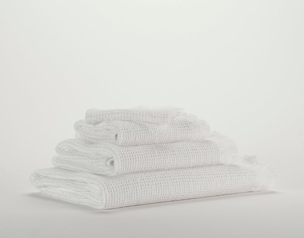 Abyss Bees Towels in 100 White