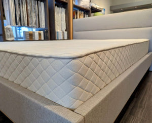 Rochelle in Beige w/ Berkeley Ergonomics Independence Hybrid Mattress in Calgary.