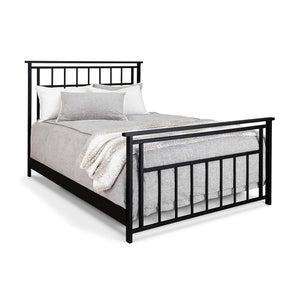 Aspen Queen Bed in Matte Black metal finish