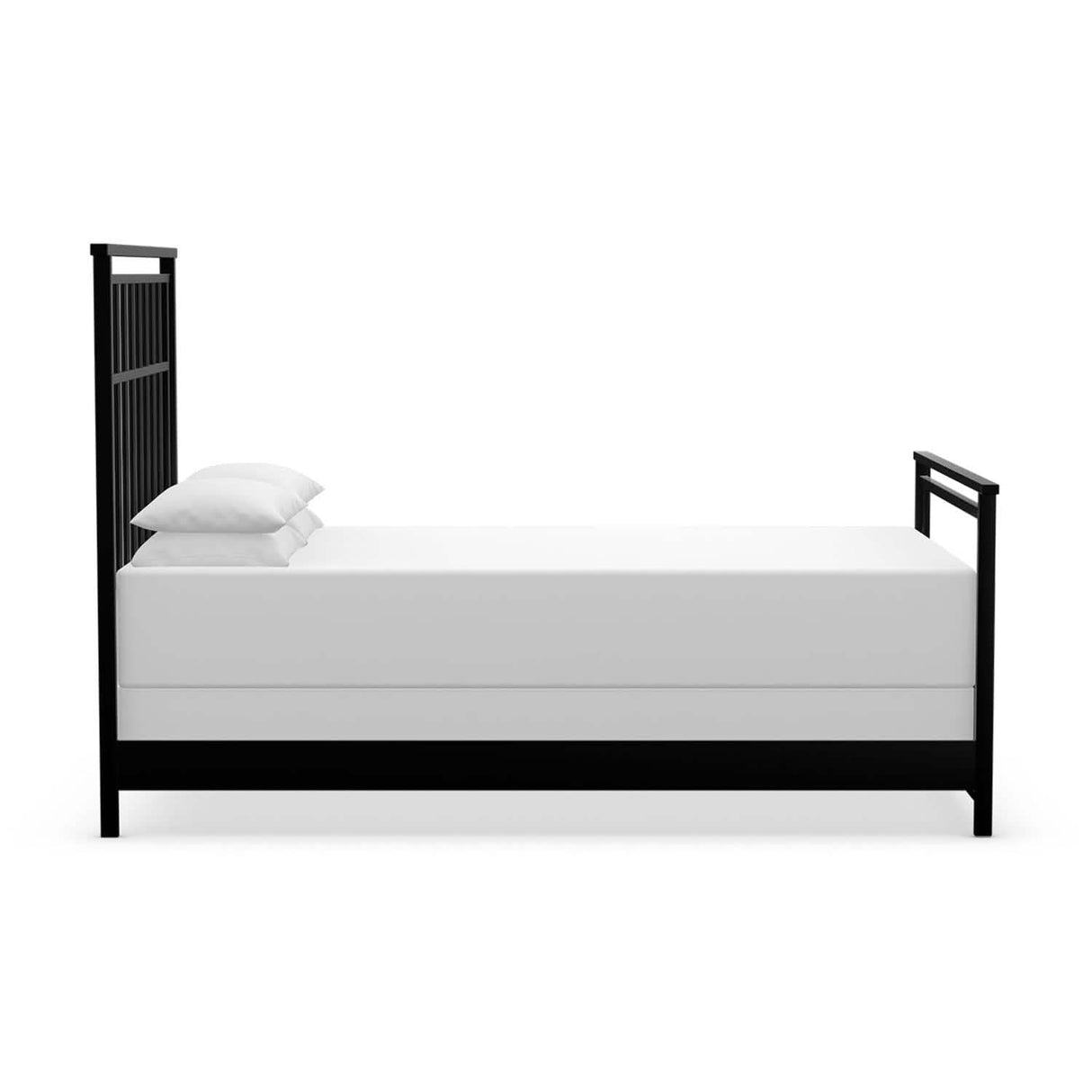 Aspen Queen Bed in Matte Black metal finish