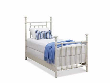 Blake Twin Bed in Rustic Ivory metal finish