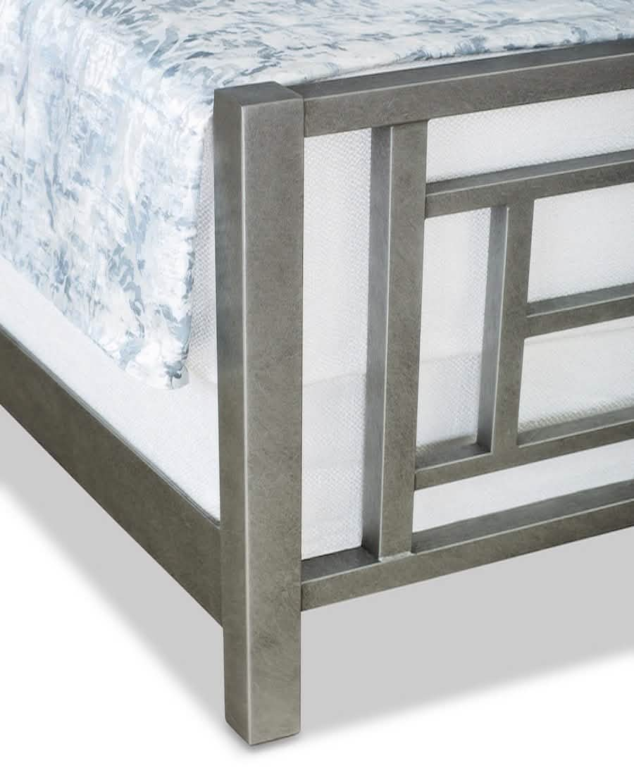 Sunset Bed in Silver Bisque metal finish