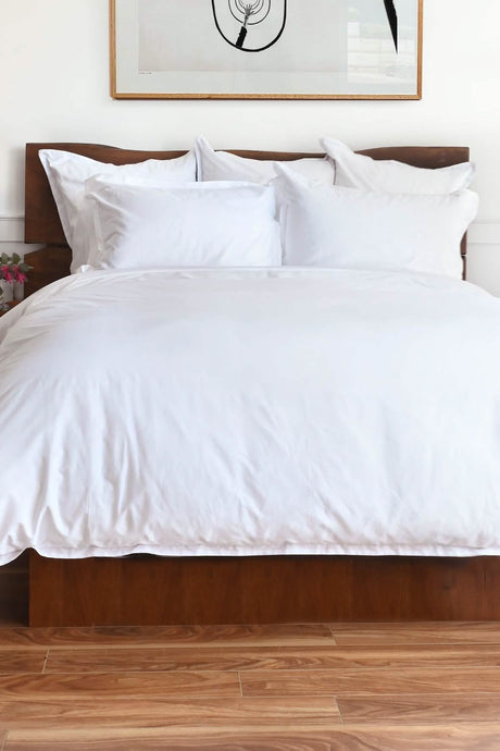 Capri White 100 - Queen Duvet Cover, 2 Queen Shams & 3 Euro Shams