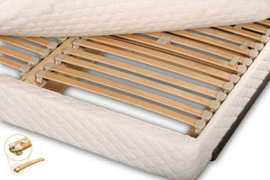 The optional European suspension slat foundation adds customizable support for each sleeper and is a highly-recommended addition to your Berkeley mattress.